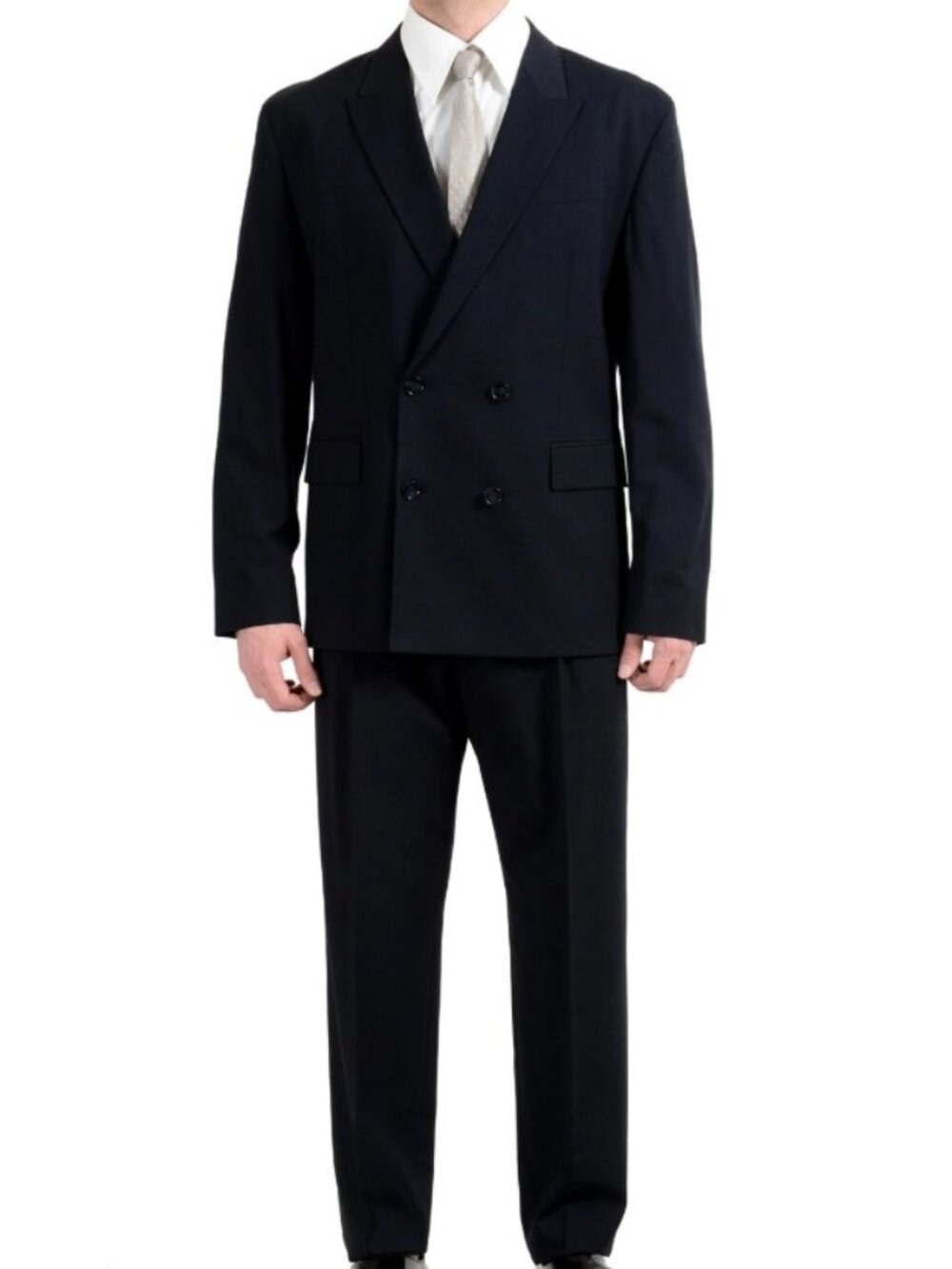 Hugo Boss Men's "Ulan/Fabo182" Oversized Wool Double Breasted Suit US 36R IT 46R